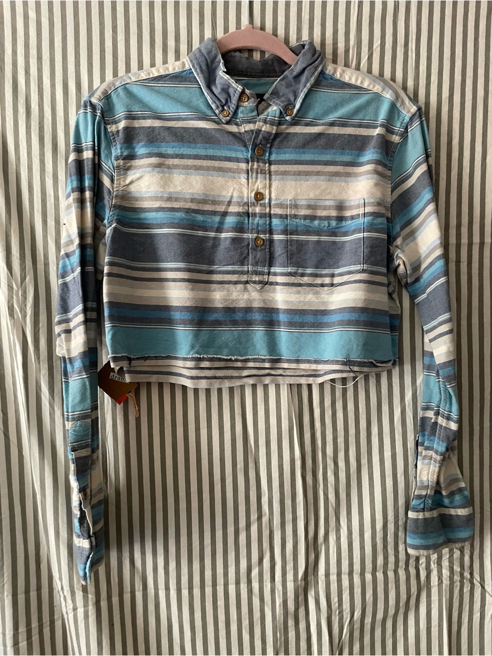 American Eagle Striped Flannel Crop Top